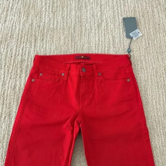 7 for All Mankind Red Women's Skinny Jeans - Picture 3 of 8